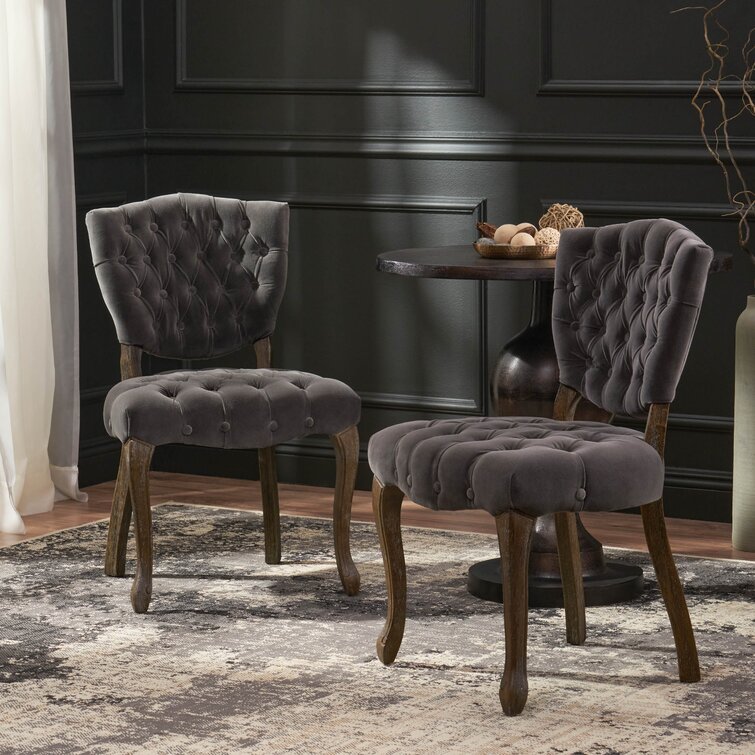 Richard Tufted Velvet Solid Back Parsons Chair